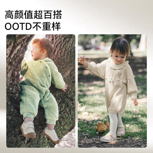 【婴童服配】嫚熙稳稳鞋儿童鞋防滑学步鞋男宝宝女童牛皮革魔术贴鞋子 商品图3