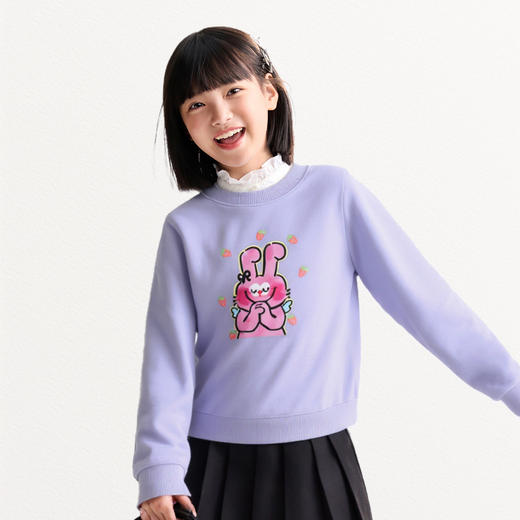 Annil联名款【Hello奶丝兔】女童圆领长袖卫衣秋季新款安奈儿童装EG531700&EG531701 商品图2
