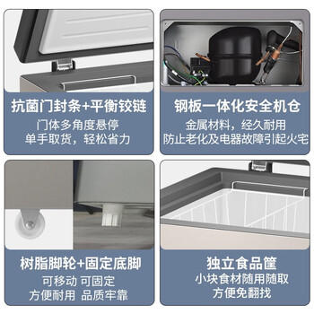 海尔（Haier）轻奢金200升单温冰柜家用小型无需频繁除霜钢板内胆冷冻/冷藏冰箱BC/BD-200GHPCA 商品图5
