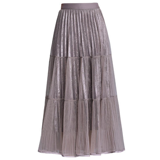 MYX两面穿百褶大摆裙松紧腰休闲长裙2025年秋季新款垂坠感时尚半身裙 商品图4