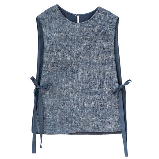 牧衣游原创 柞蚕丝混麻老布机织马夹原生质朴复古上衣 素心织光 商品图4