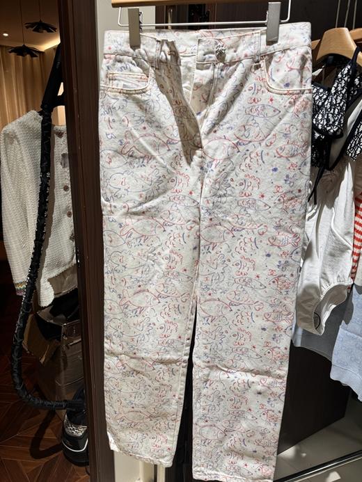 TY336-Chane  25C早春新款 彩色涂鸦小鱼印花直筒阔腿牛仔长裤（PG*MM） 商品图9