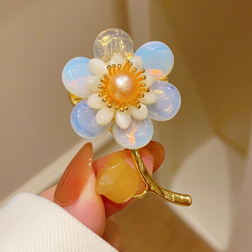 新中式复古珍珠花朵胸针国风郁金香别针 商品图2