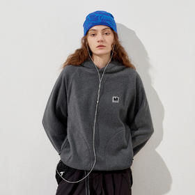 714street摇粒绒连帽卫衣男2025秋冬季情侣长袖上衣宽松训练帽衫