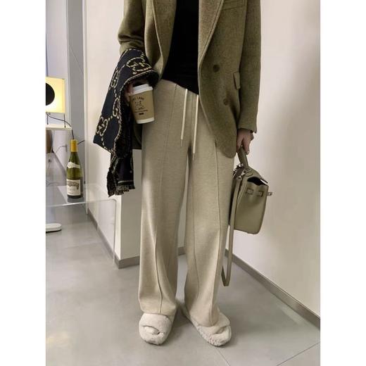 【520g人字纹羊毛阔腿裤】✅立体修身剪裁👏+巨显瘦中缝线，🎉窄版阔腿裤型，🌿🌿上身👉👉👉瘦十斤 商品图3