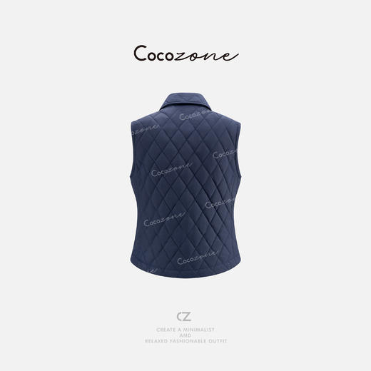 COCO ZONE 刘一一 翻领格菱纹单排扣出行通勤港风马甲 CD2A1828 商品图1