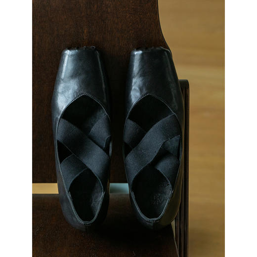 牧衣游 百搭文艺舒适气质马皮芭蕾舞单鞋 井星【不支持会员折】 商品图1