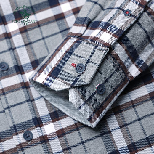 【大都会店】圣大保罗 大格子全棉法兰绒长袖衬衣合身版-PW24WH033M 商品图4