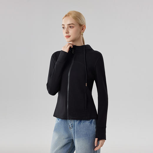 【合作款】女砂洗全拉链拼接帽衫 商品图2