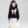 笛莎Deesha 2025冬季新款女童甜美蝴蝶结提花半高领套头针织衫 商品缩略图4
