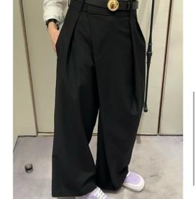 重磅渠道  贸易公司  黑灰色斜襟精纺羊毛裤 Lew秀款  zp无标！