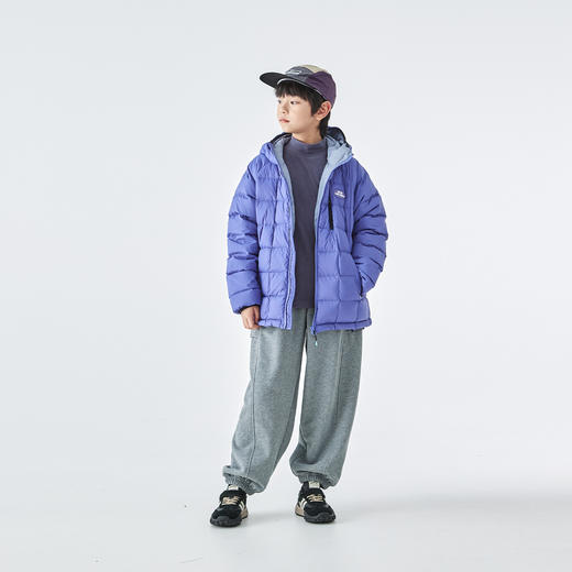 蓝汽水25年冬季新款亲子中大男童轻薄羽绒服防钻绒抗静电连帽外套 商品图1