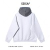 SDSA男士秋冬新款痞帅男装简约拼接按扣连帽卫衣时尚运动套头上衣 商品缩略图5
