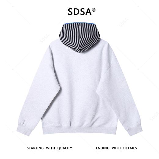 SDSA男士秋冬新款痞帅男装简约拼接按扣连帽卫衣时尚运动套头上衣 商品图5
