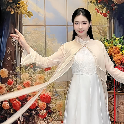 【初秋薄外披】笑扬飘片不规则外套-长袖 商品图0