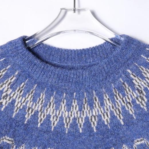 72533SDSA秋冬新款痞帅男装慵懒风撞色提花圆领针织衫百搭时尚套头毛衣 商品图2