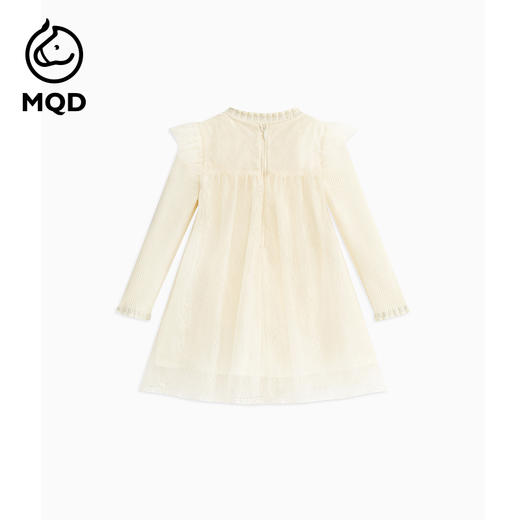 【MQD】女小童秋季拼接蕾丝假两件连衣裙套装 商品图5