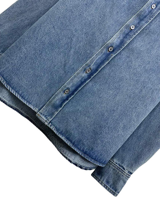 中性款刺绣牛仔衬衣外套 商品图2