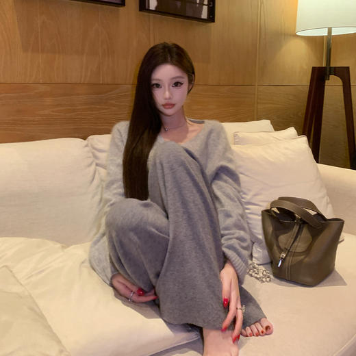 LIN BOUTIQUE  通勤懒人福音 百搭休闲垂感宽松慵懒感阔腿裤长裤 商品图1