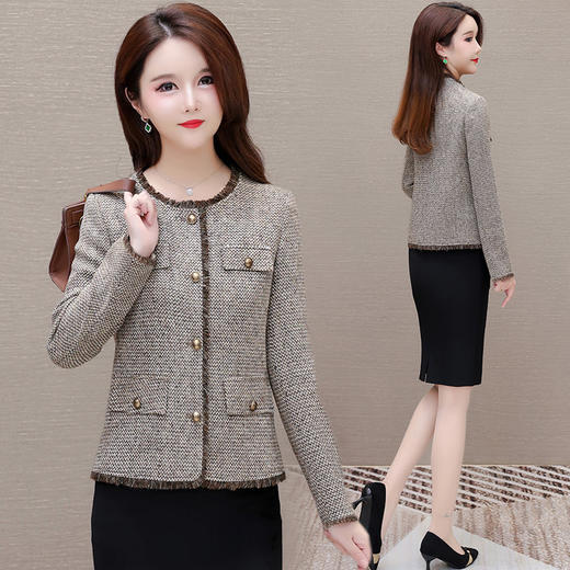 QYM G2403-Y小香风外套单排扣休闲上衣 商品图2