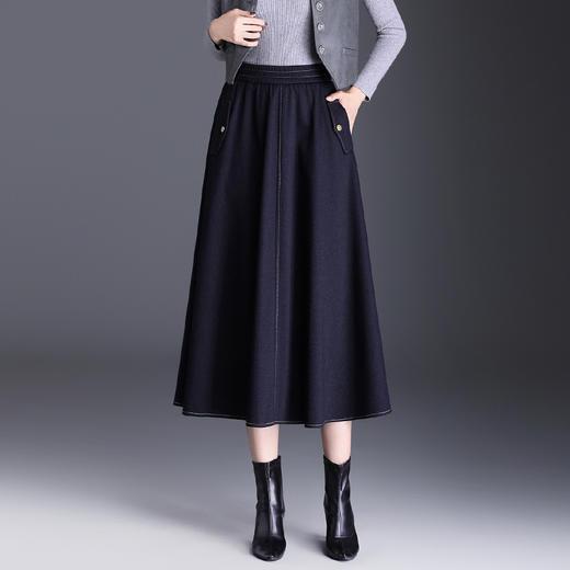 MYX垂坠感牛仔百褶大摆裙2025年秋季新款高腰显瘦半身裙时尚A字裙 商品图0