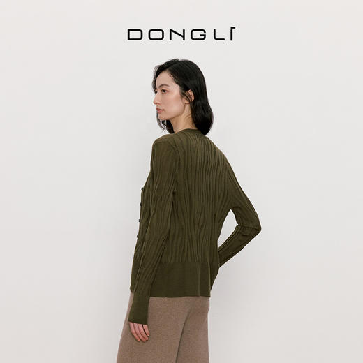 东黎 • 我不被驯化  树纹 女士秋季丝绒V领开衫 5356 商品图4