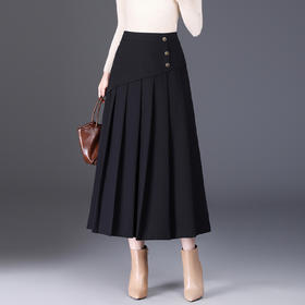 MYX垂坠感百褶大摆裙通勤修身A字裙2025年秋季新款显瘦高腰半身裙