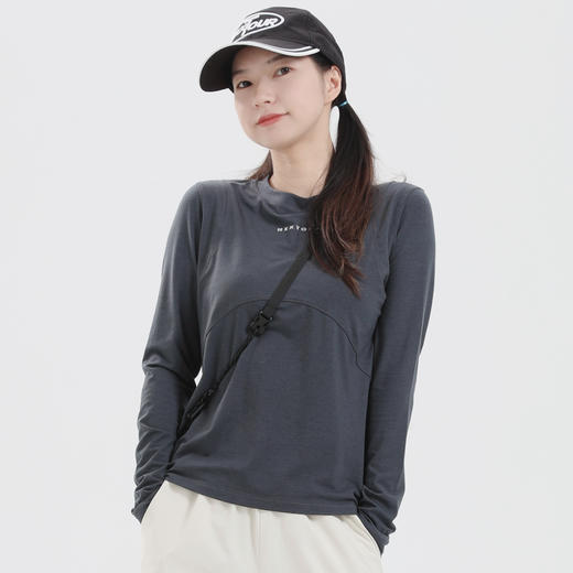 纳趣户外天丝羊毛速干衣亲肤透气美利奴运动长袖T恤快干健身上衣女 商品图4