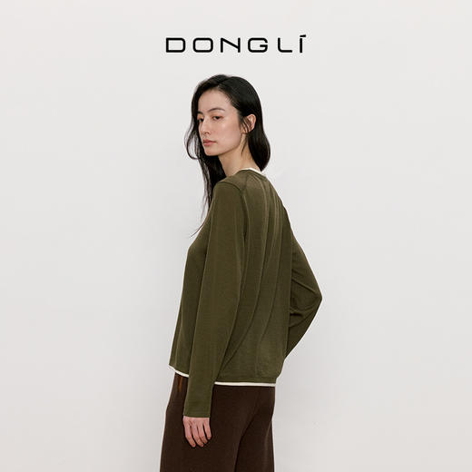 东黎 • 我不被驯化 旷野之歌 丝绒女士秋季圆领拼色套衫 5154 商品图5