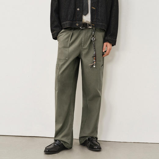 714street美式水洗做旧工装裤2025秋季垂坠感直筒裤子男士休闲裤 商品图1