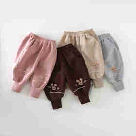 小童卫裤春秋款韩版刺绣灯笼裤男女童长袖洋气运动裤