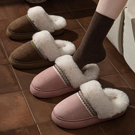 馨宜优品民族风女士棉拖（36-41）（驼色-粉色-卡其）（250779-250799） 商品图3