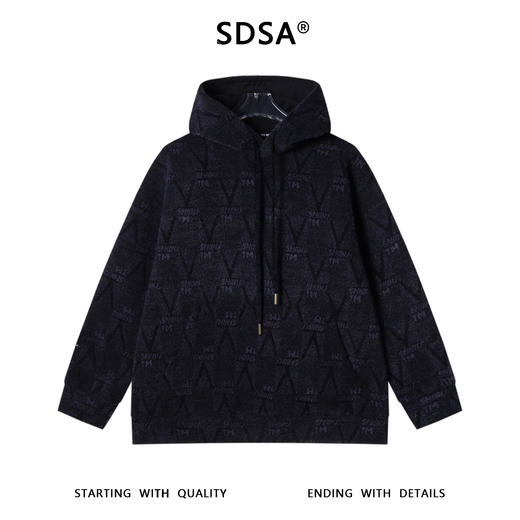 WY1151SDSA男士秋冬新款痞帅男装潮牌绒毛撞色字母抽绳连帽卫衣百搭时尚 商品图1