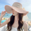 国庆假期出游【丝带蝴蝶结大檐草帽】新款帽子女户外旅游遮阳帽沙滩太阳帽  商品缩略图3