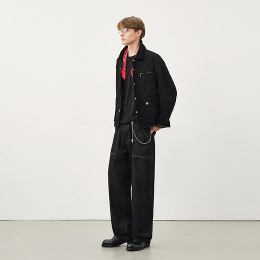 714street纯棉水洗做旧复古猎装夹克2025秋冬季巴恩风工装外套男 商品图3