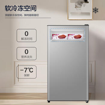 海尔（Haier）93L单门小户型冰箱一级能效抗菌净味三档可调软冷冻空间BC-93GHSDE0S9 商品图4