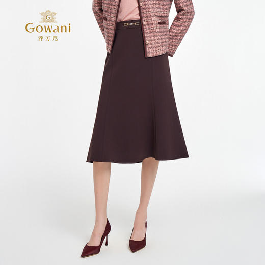 乔万尼2025秋季新品美学西梅紫鱼尾半身裙ED3D215 商品图2