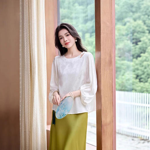 ASE轻奢大牌真丝纯色上衣气质减龄 商品图2
