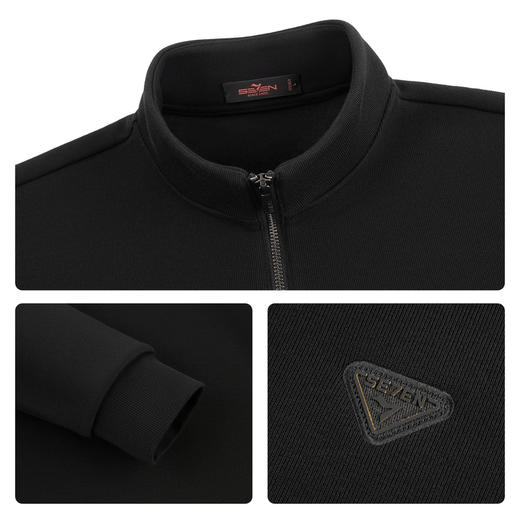 【立领半开襟/加绒】柒牌长袖套头卫衣2025秋冬新品都市时尚上衣129W70670 商品图3