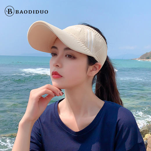 【夏季韩版时尚空顶帽】遮阳防晒帽子女 遮脸大檐户外跑步骑行鸭舌帽子 国庆外出出游  商品图0