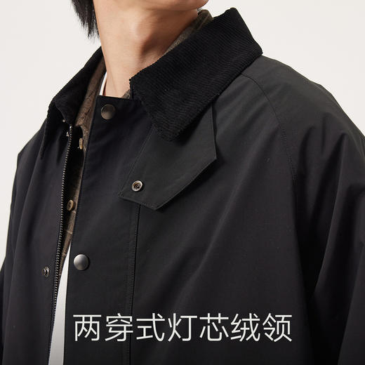 gxg.jeans男装 黑色拼接灯芯绒领工装宽松夹克外套男士 25秋热卖 商品图4