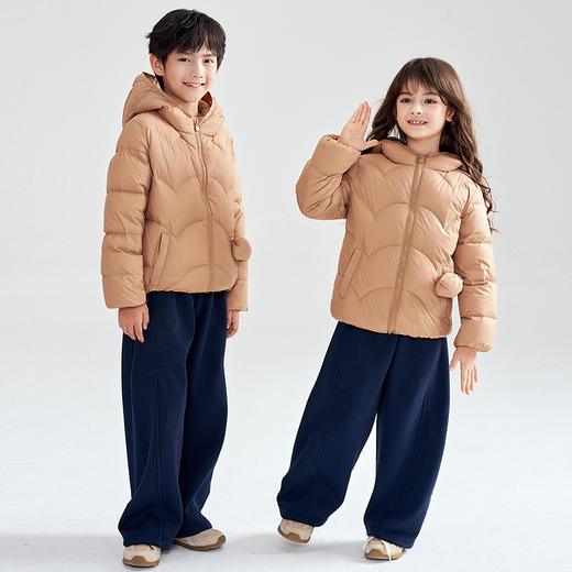 笛莎Deesha 2025冬季新款时尚男女童加厚弯刀裤廓形长裤 商品图2