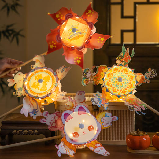 买2送1【可旋转的风车灯 防水不易破】中秋手工风车灯 PVC防水透光强 DIY手工灯笼材料包 超炫酷灯笼造型 商品图3