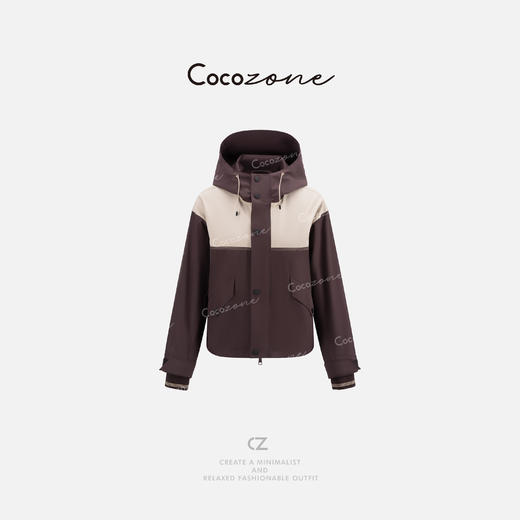 COCO ZONE 刘一一  “乐野”立领拼色街头风简约外套 CD1A1309 商品图0