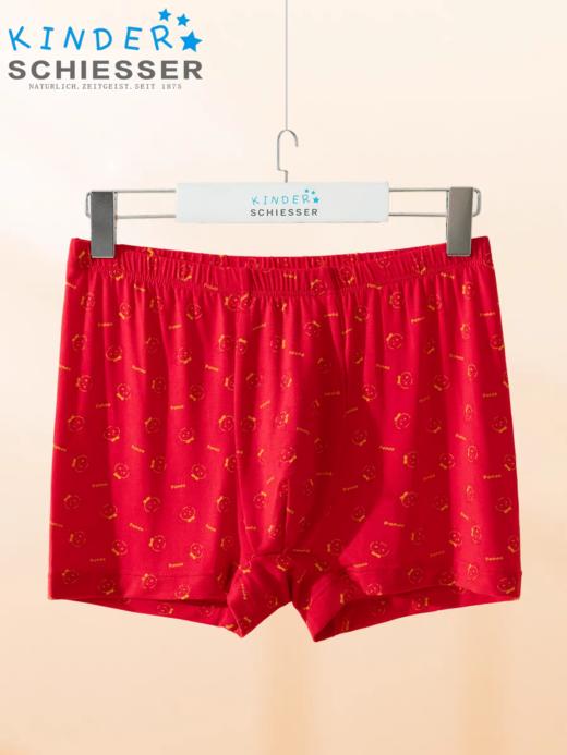 【鸿运时尚莫代尔】舒雅男童莫代尔红内裤25新款鸿运本命年印花儿童平角底裤3B/25371T 商品图0