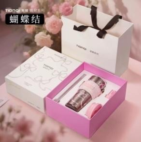 天沏画廊系列纯钛杯(紫藤、蝴蝶结、玫瑰、四叶草）570ml+1962 商品图0