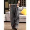 GYH 6212复古休闲简约色织裤系带拼色松紧腰显瘦直筒裤 商品缩略图2