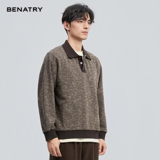 贝纳川2025秋季新品翻领POLO卫衣ECF324001 商品图5
