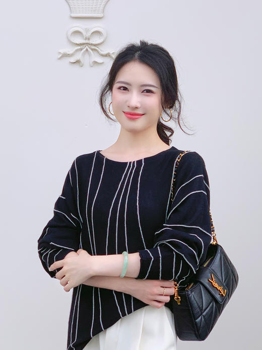 【百图lulu定制】【桑蚕丝羊毛衫】柔软细腻 桑蚕丝羊毛混纺 蝙蝠袖 长袖针织衫 商品图12