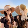 国庆假期出游【丝带蝴蝶结大檐草帽】新款帽子女户外旅游遮阳帽沙滩太阳帽  商品缩略图0